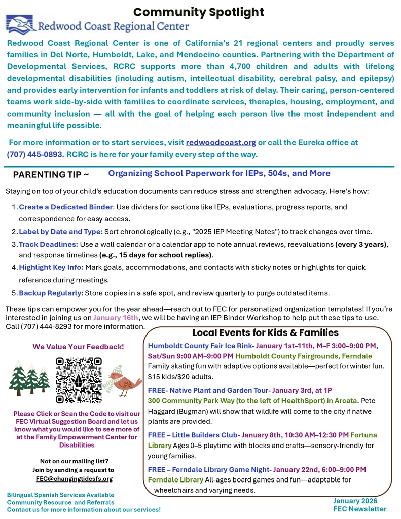 Happy New Year Changing Tides FEC January Newsletter / Feliz Ano Nuevo Boletin de enero