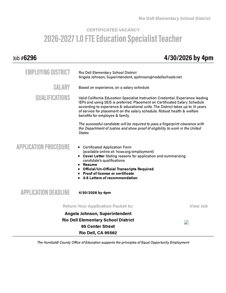 Education Specialist job vacancy