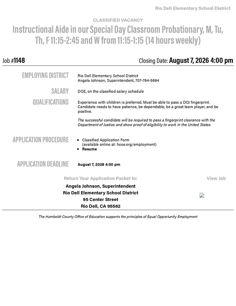 SDC Aide Position