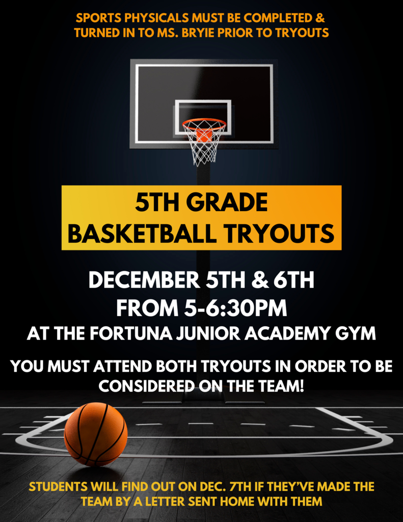 5th grade boys basketball tryouts flyer