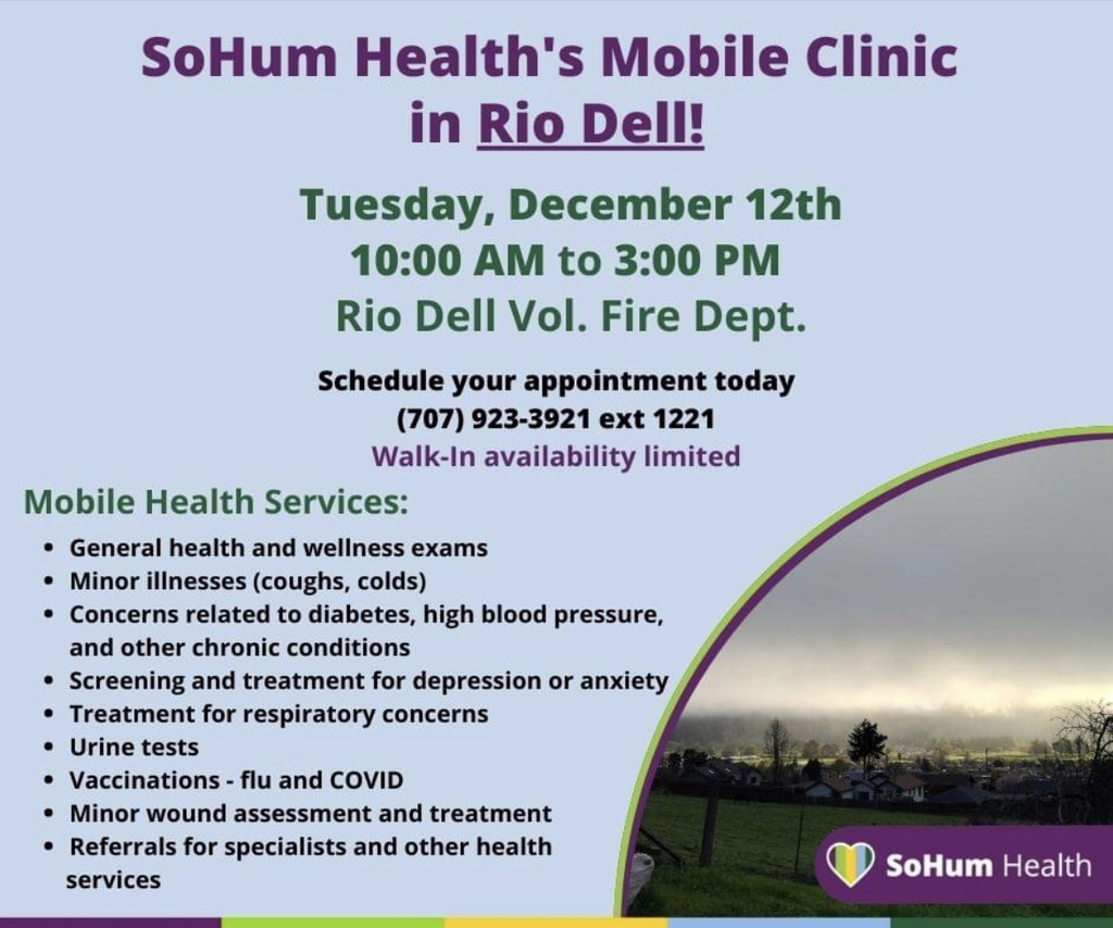 SoHum Health's Mobile Clinic in Rio Dell