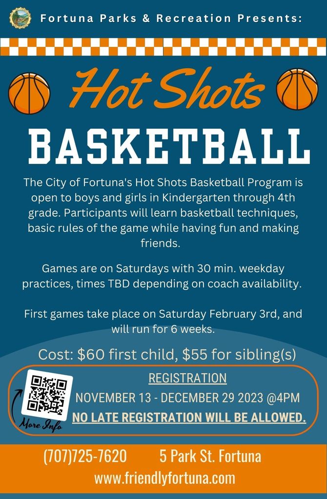 Hot Shots Basketball flyer in English