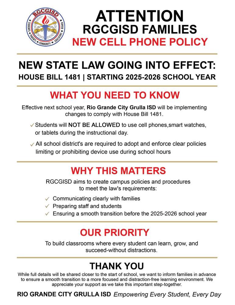 New Cell Phone Policy