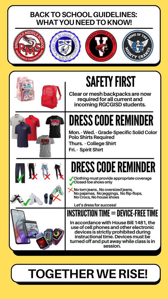 BACK TO SCHOOL GUIDELINES