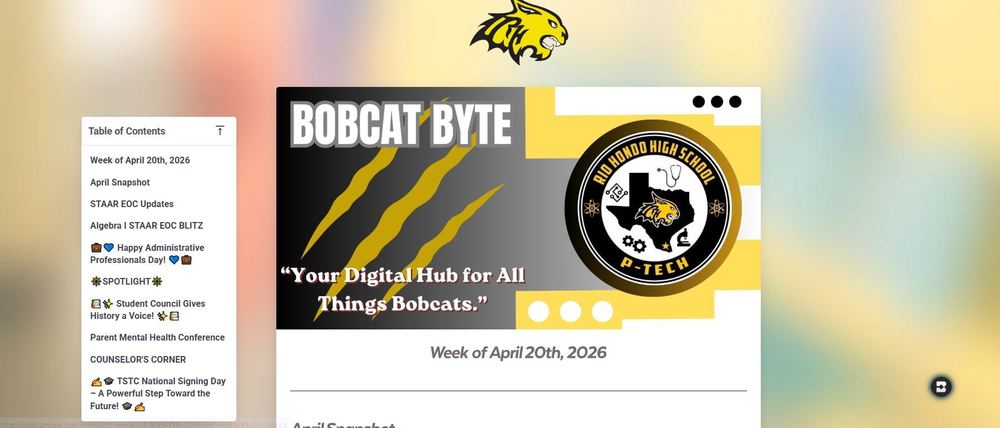 April 20th Bobcat Byte