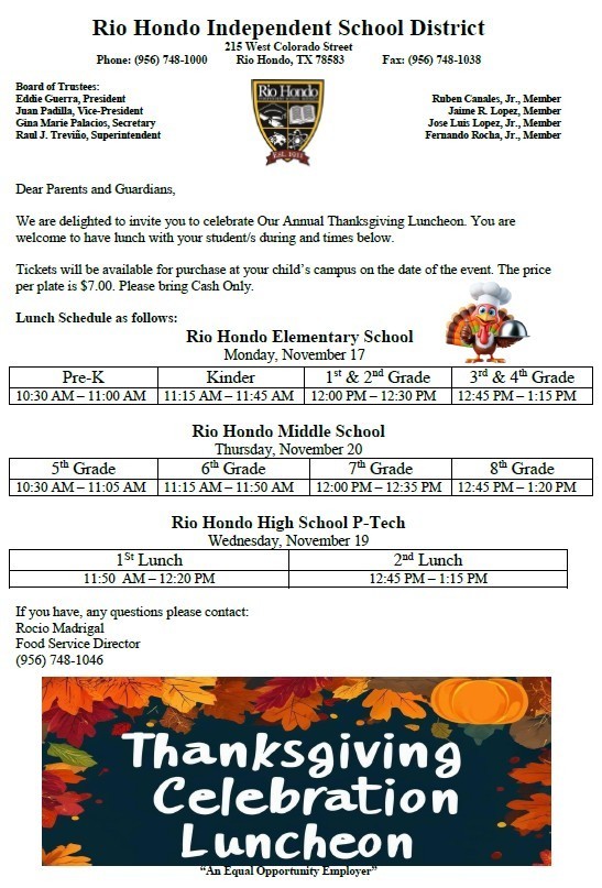 Thanksgiving Celebration Luncheon 25.26