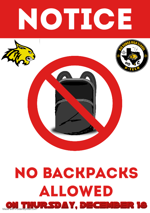 no backpacks