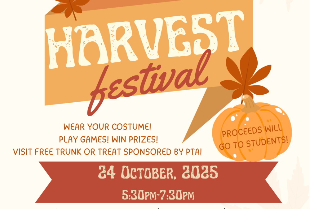CDN Harvest Festival on October 24 from 5:30-7:30. Ticket order form due by 10/20/25. Cash, check, or school cash. Tickets for games are 25 cents each or 5 for $1