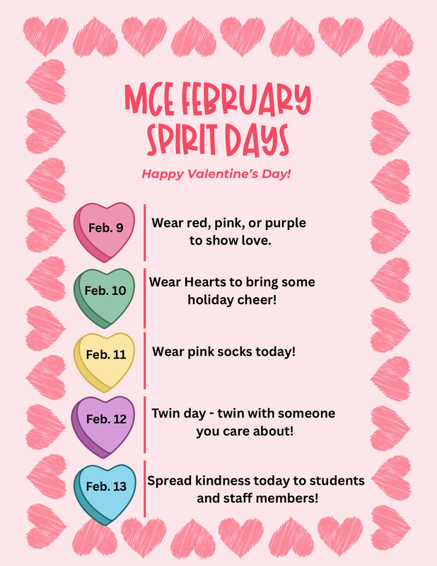 February Spirit Days Flyer