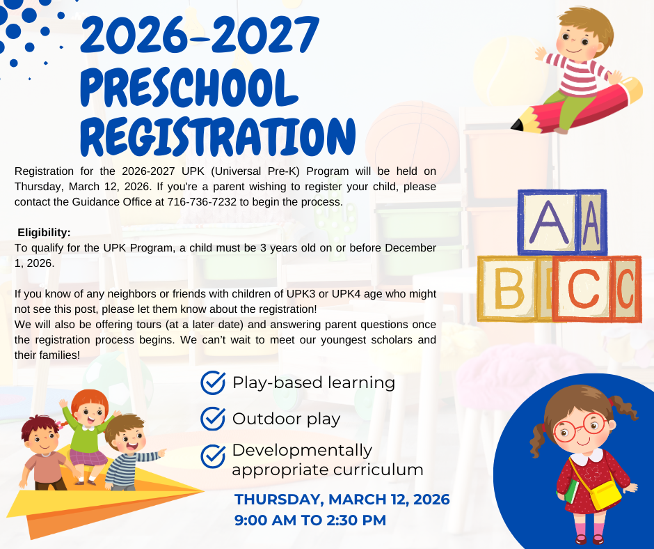 Preschool Registration 2026-2027 school year