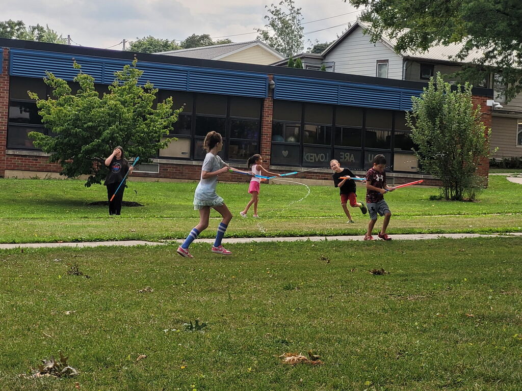 Kids playing water wars
