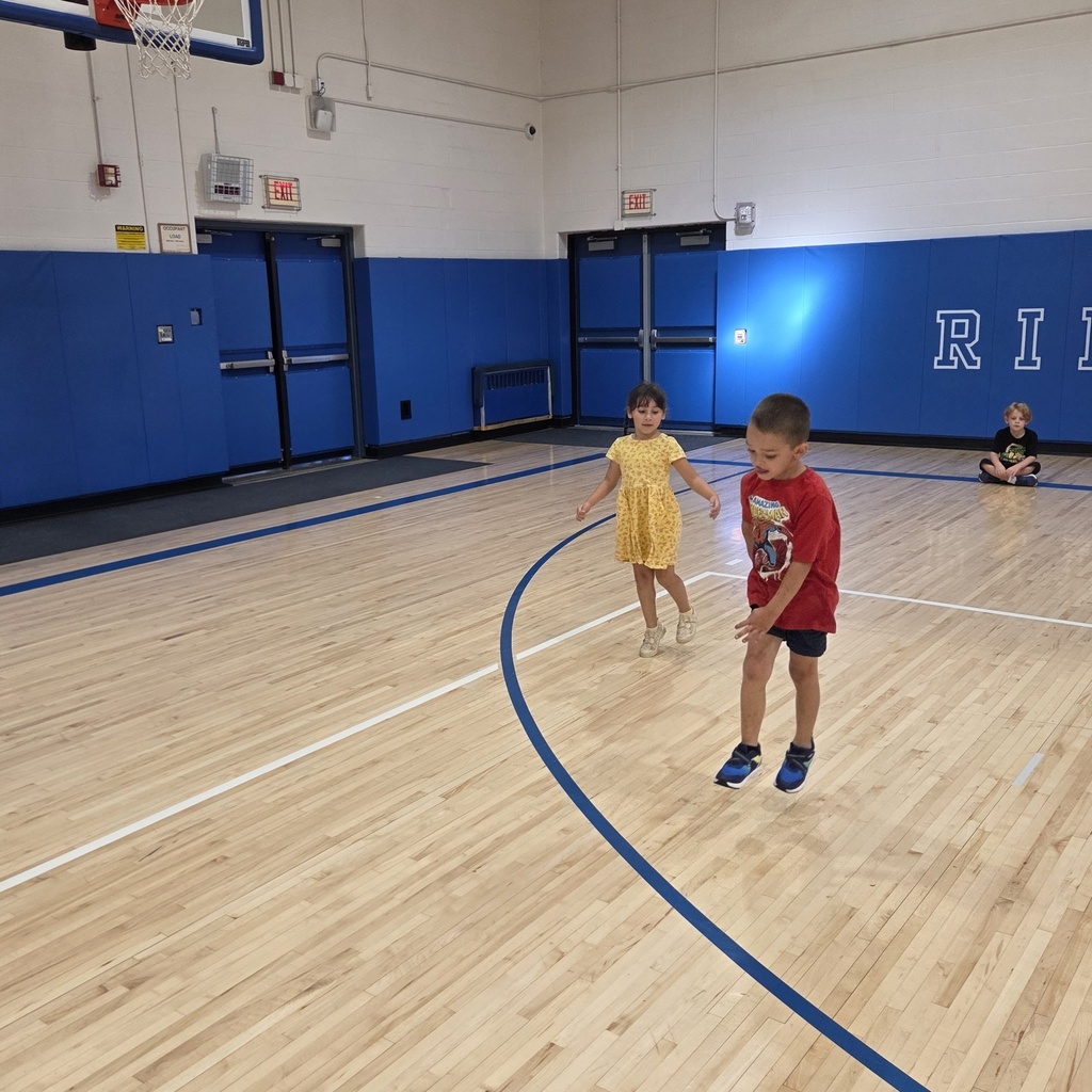 2 students hopping in PE class