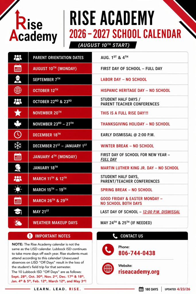 2026-27 School Calendar