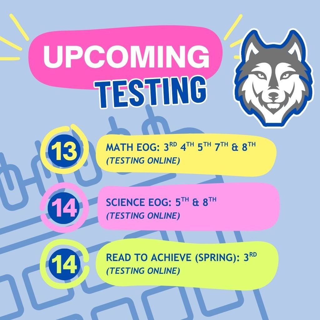 Testing dates for May 13th and 14th