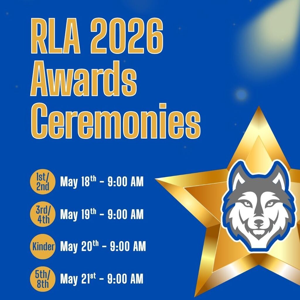 Graphic listing the dates and times of award ceremonies for various grades