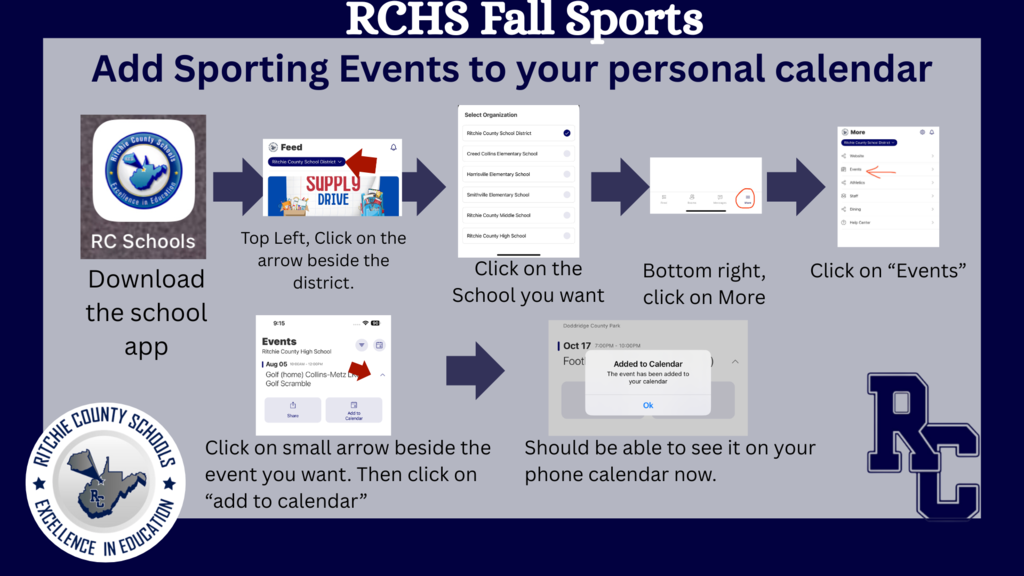 RCHS Fall Sports- Add sporting events to your personal calendar