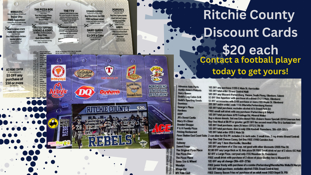 Ritchie County Discount Cards $20 each