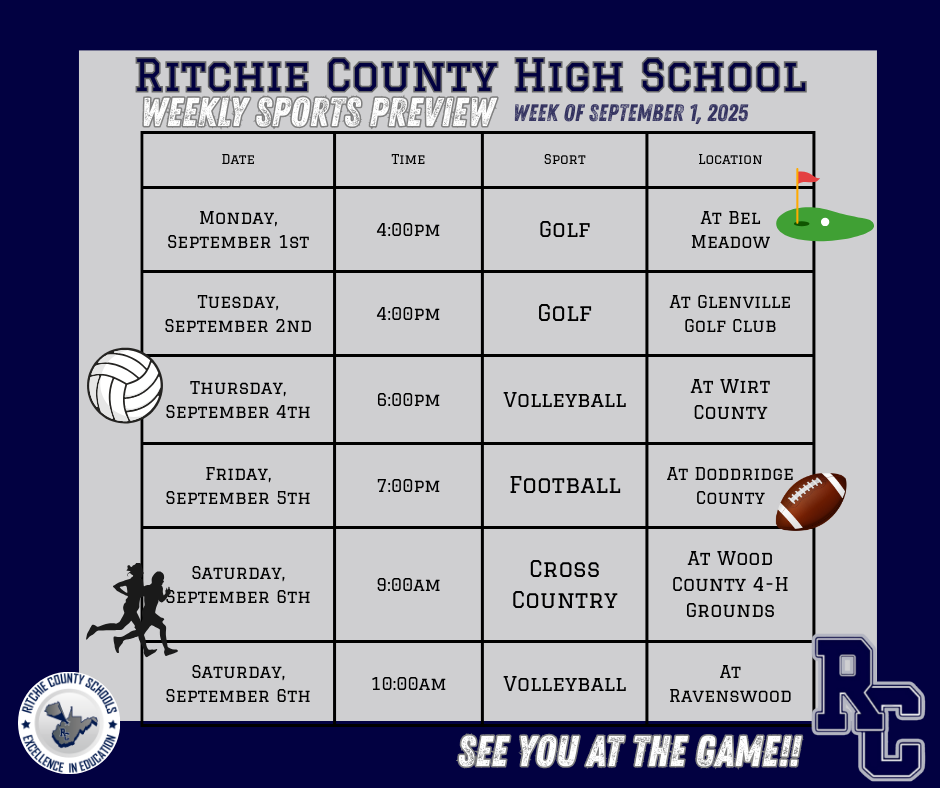 RCHS Weekly Sports Preview for the Week of September 1st