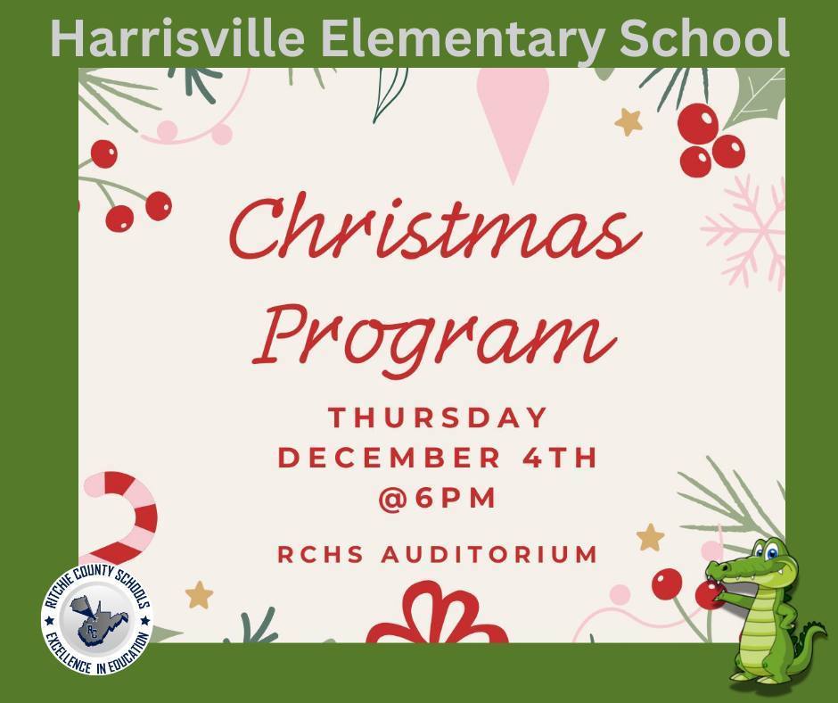 HES Christmas Program 12/4 @ 6pm at RCHS auditorium