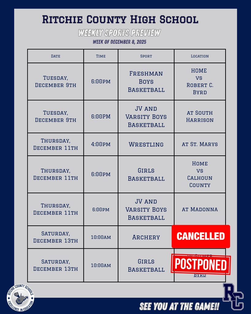 Update: Girls Basketball Game Postponed and Archery Meet is Cancelled