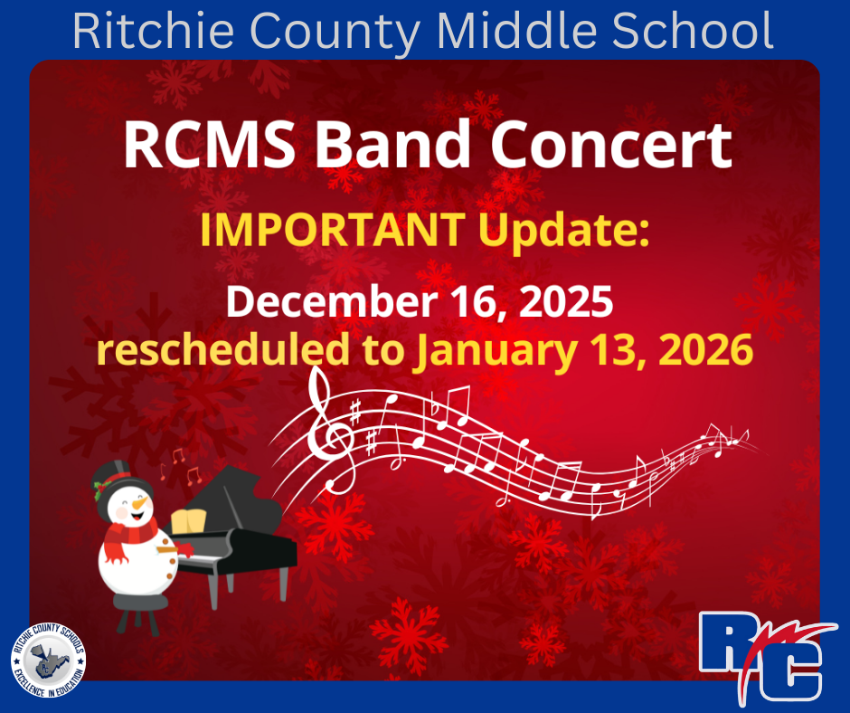 RCMS Band Concert December 16th rescheduled for January 13th