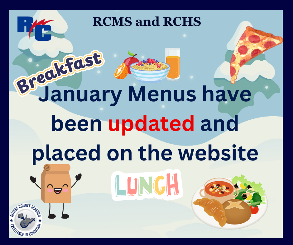 January Lunch Menus have been updated