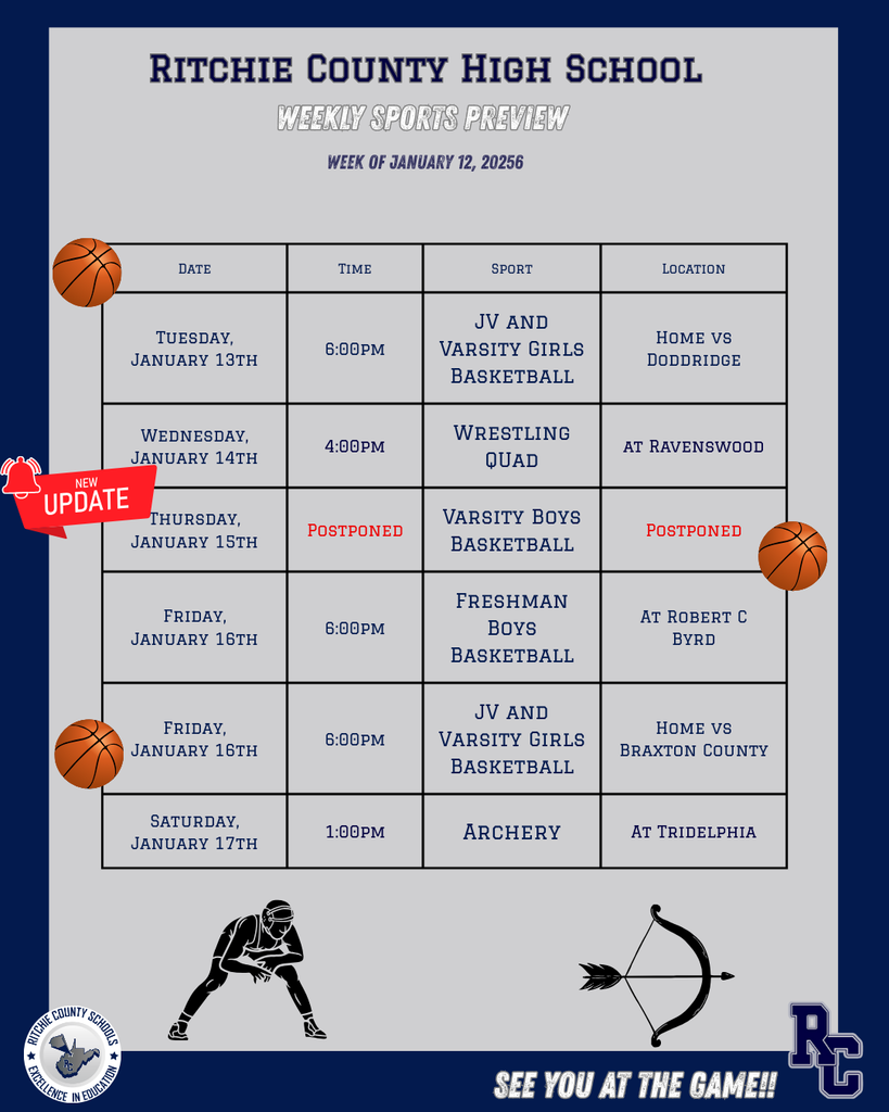 Weekly Sports Preview- Updated- Game tonight (1/15) has been postponed.