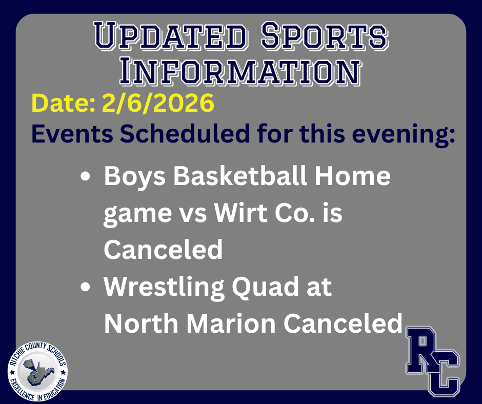 Boys Basketball and Wrestling Quad canceled for this evening.
