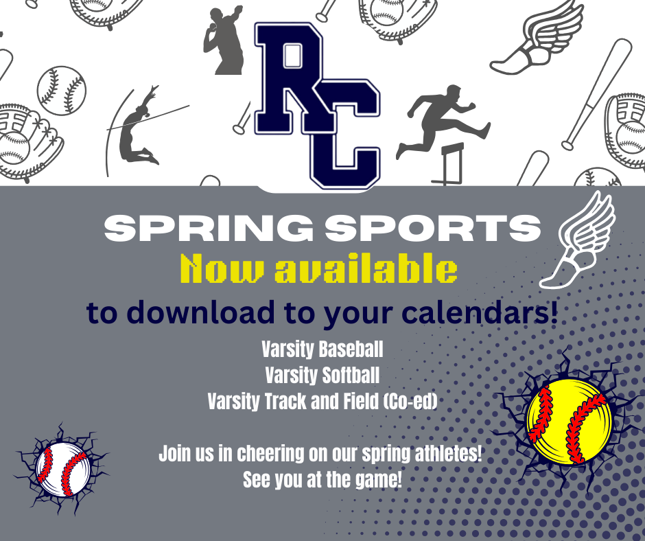 RCHS Spring Sports Schedules now available!