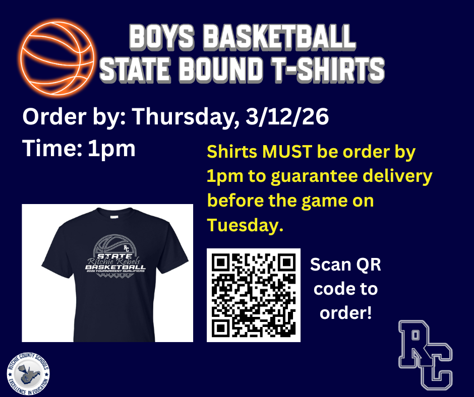 Boys Basketball State Bound Shirts- order by 1pm today to guarantee delivery by Tuesday's game!