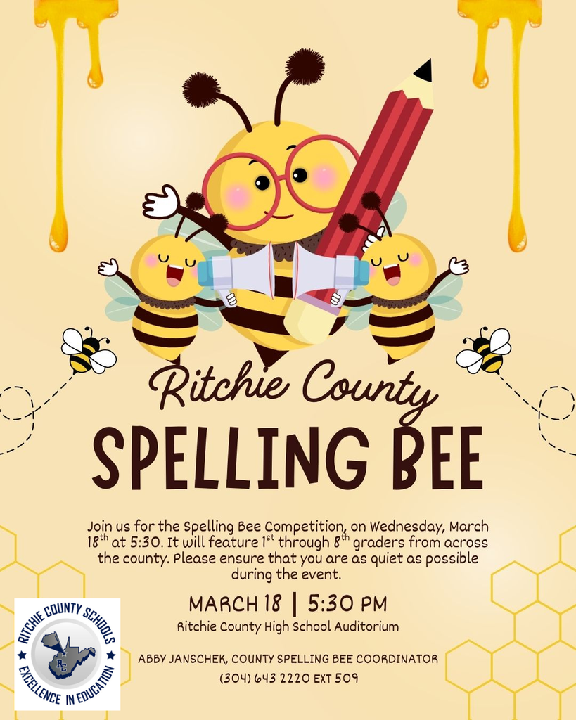RC Schools County Spelling Bee Wednesday March 18th beginning at 5:30pm at the RCHS Auditorium
