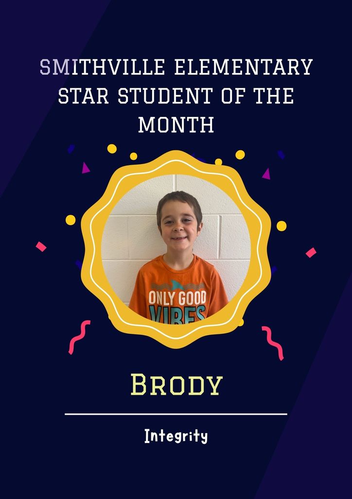 SES Star Student of the Month - Brody - Integrity