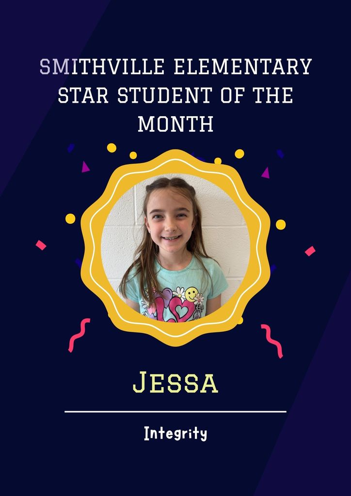 SES Star Student of the Month - Jessa - Integrity