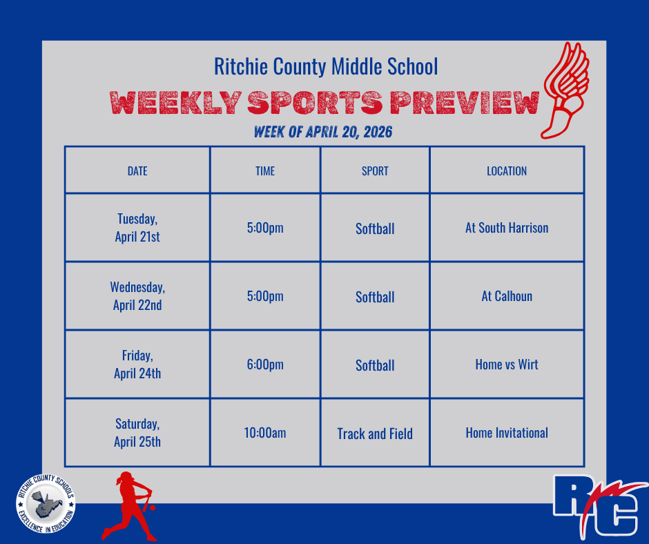 RCMS Weekly Sports Preview 4/20/26