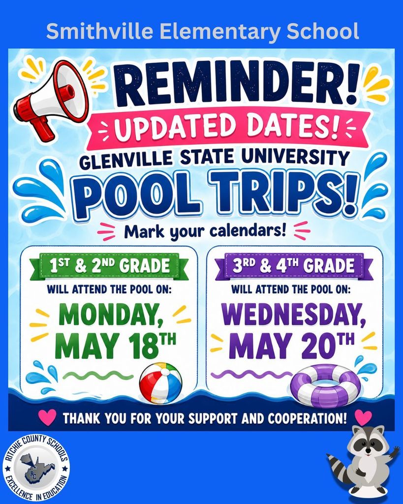 Reminder for Families - Pool Trips 