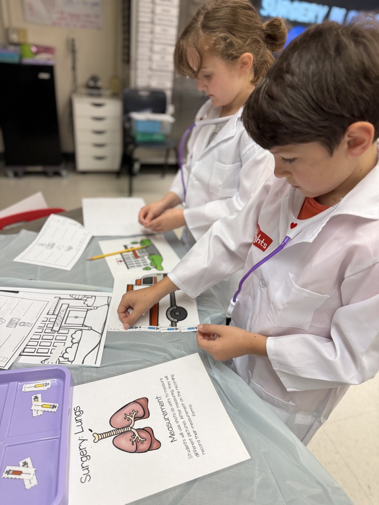 students working on their doctor lesson