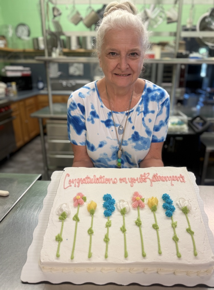 Mrs lafferre prek aide pictured with her retirement cake 