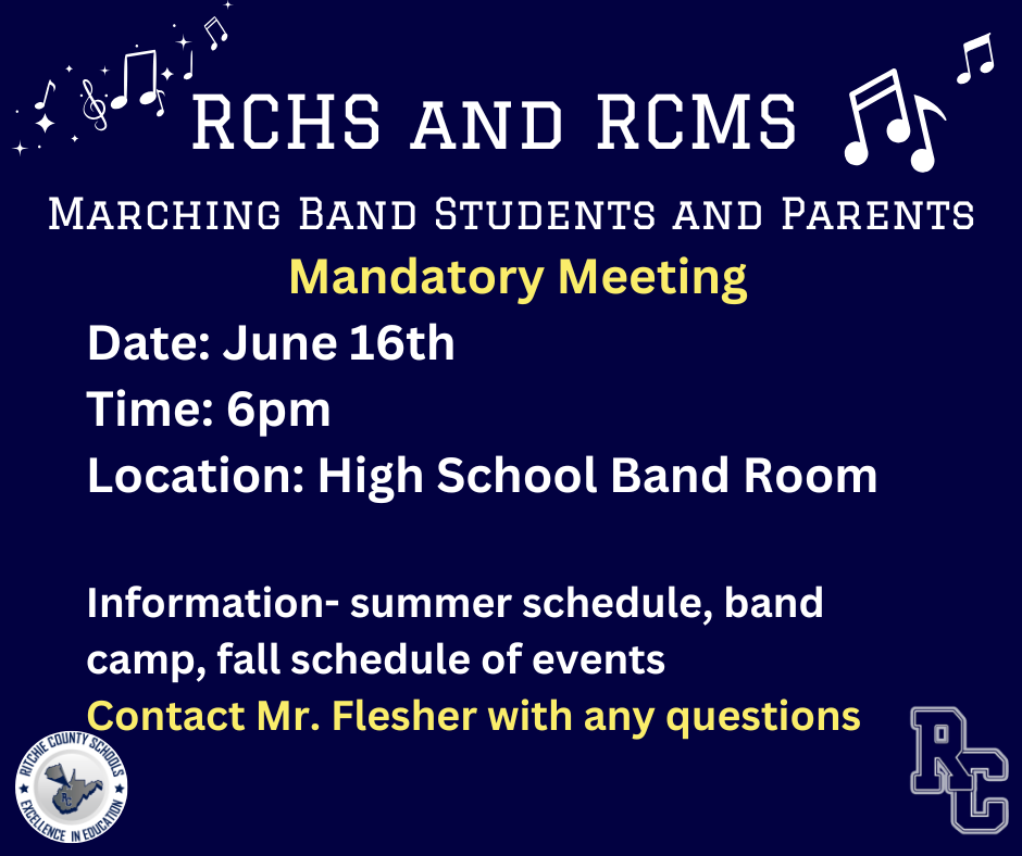 Marching Band Meeting June 16th at 6pm