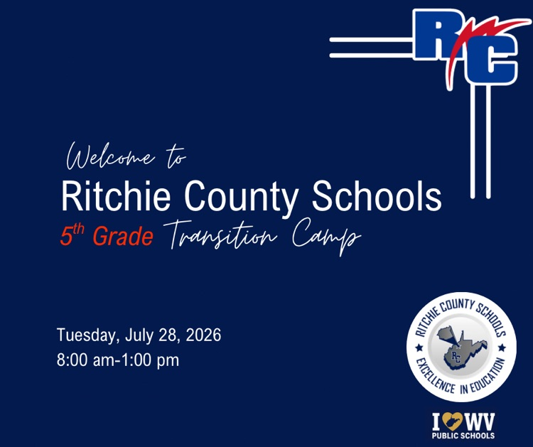 5th grade transition camp July 28, 2026 8am-1pm