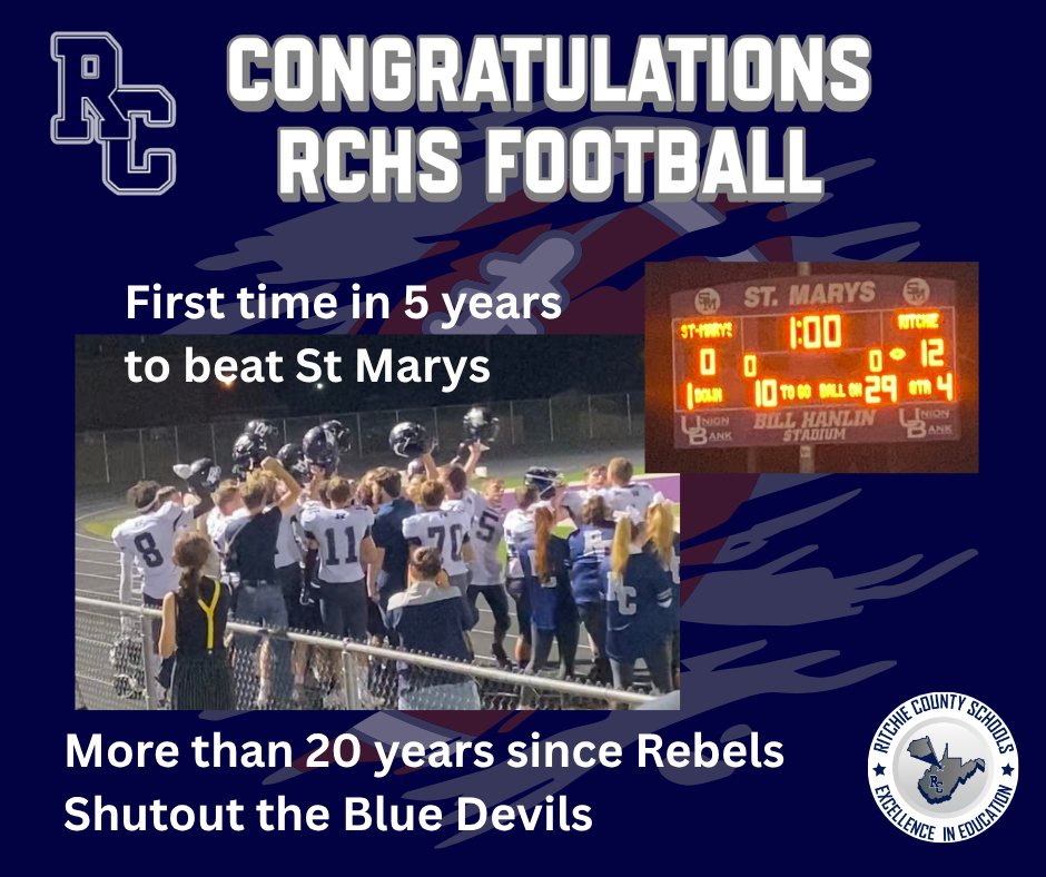 Congratulations to RCHS Football for Win over St Marys