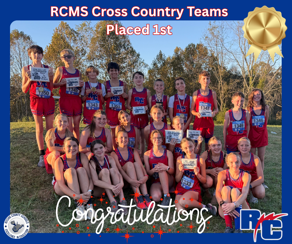 RCMS Cross Country Boys and Girls placed 1st! 
