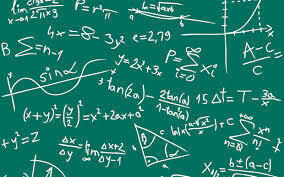 Math equations on chalkboard