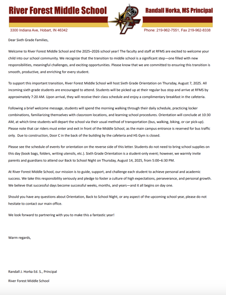 mr. horka letter