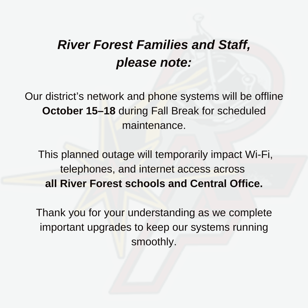Internet Offline During Fall Break Announcement
