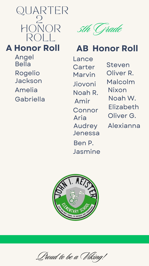 Meister Quarter 2 Honor Roll