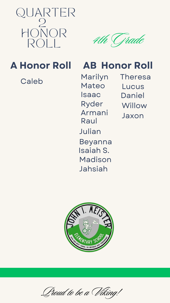 Meister Quarter 2 Honor Roll