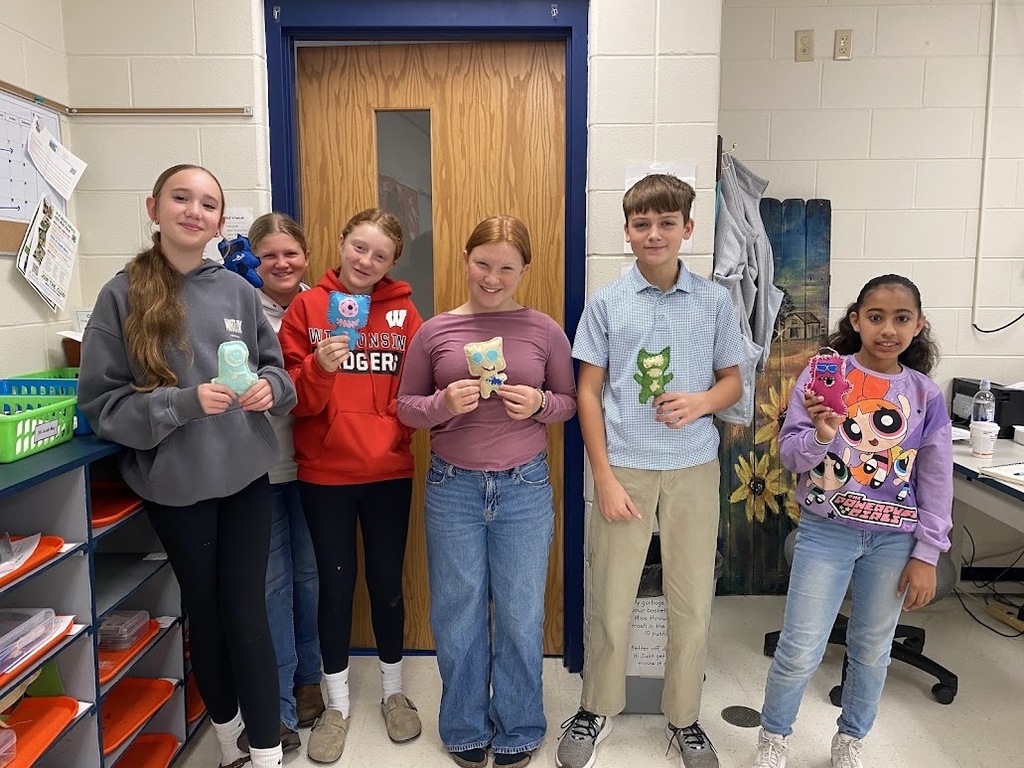 Finished hand sewing monsters