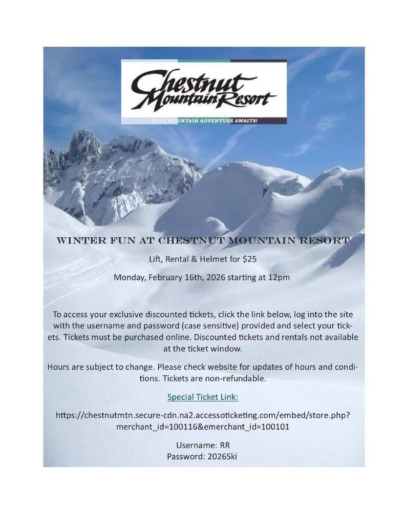 PTO Ski Day at Chestnut Flyer