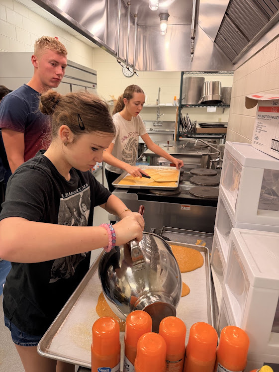 making pumpkin rolls