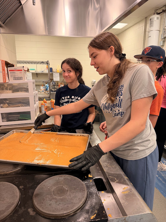 making pumpkin rolls